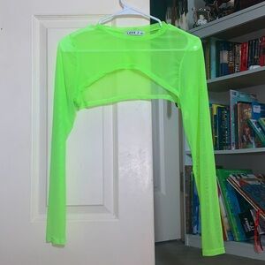 💚Neon Green Mesh Shoulder Top💚